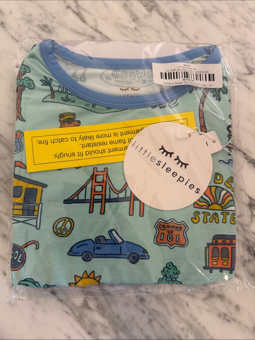 NWT Little Sleepies Golden State